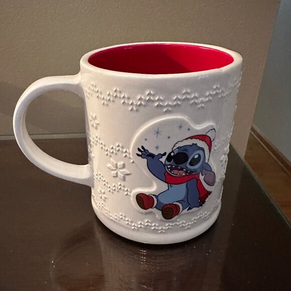 Disney Stitch Winter Holiday Embossed Snowflake Mug NEW 2025 - Picture 1 of 5